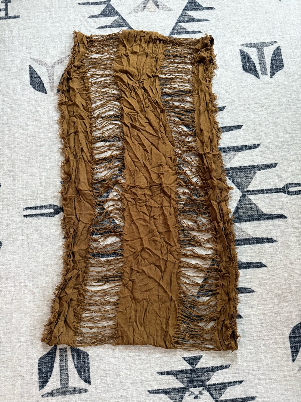 Distressed Boho Shredded Wrap Scarf - One Size